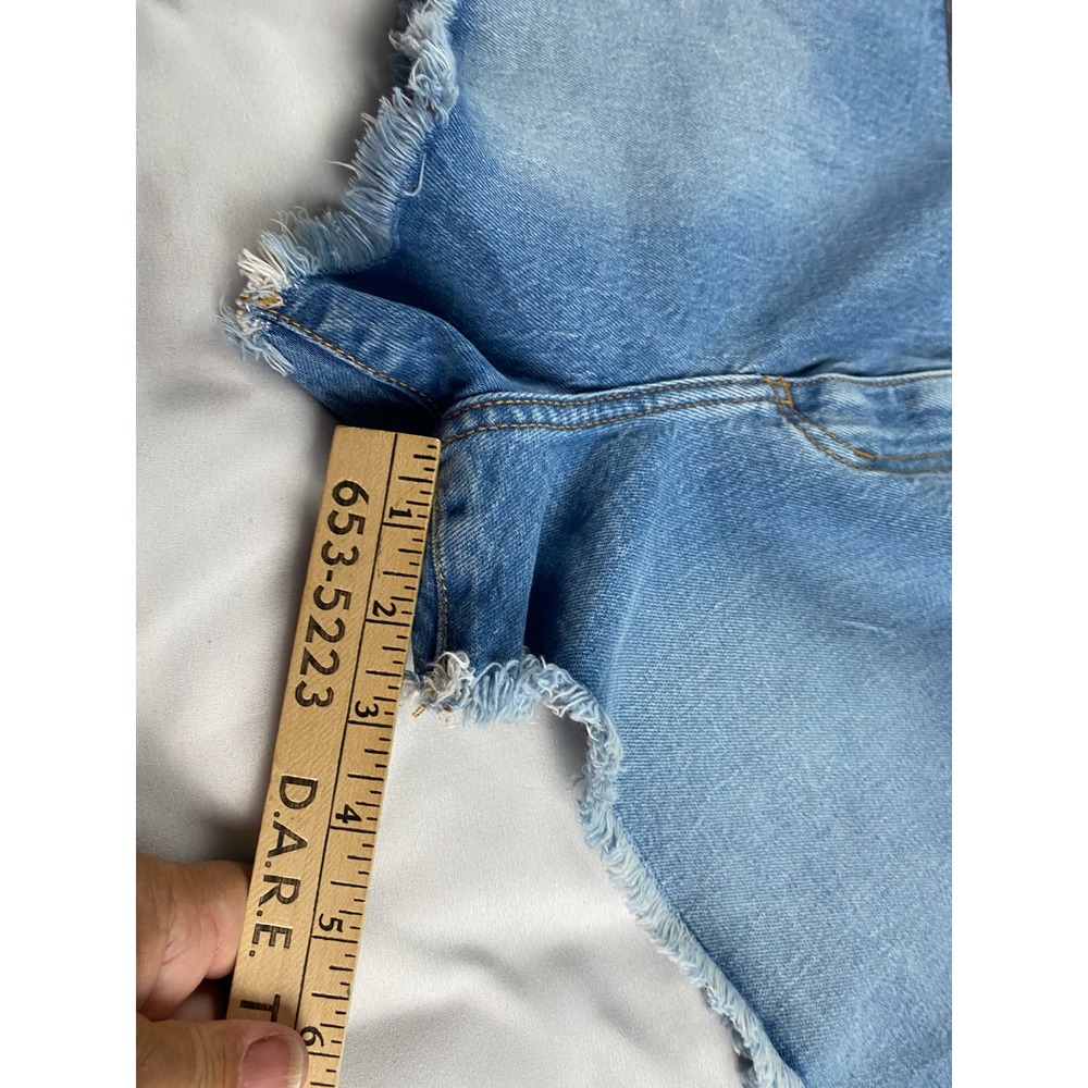 PINK Victoria's Secret Cut Off Shorts Womens 16 Light Blue NWT Frayed Denim
